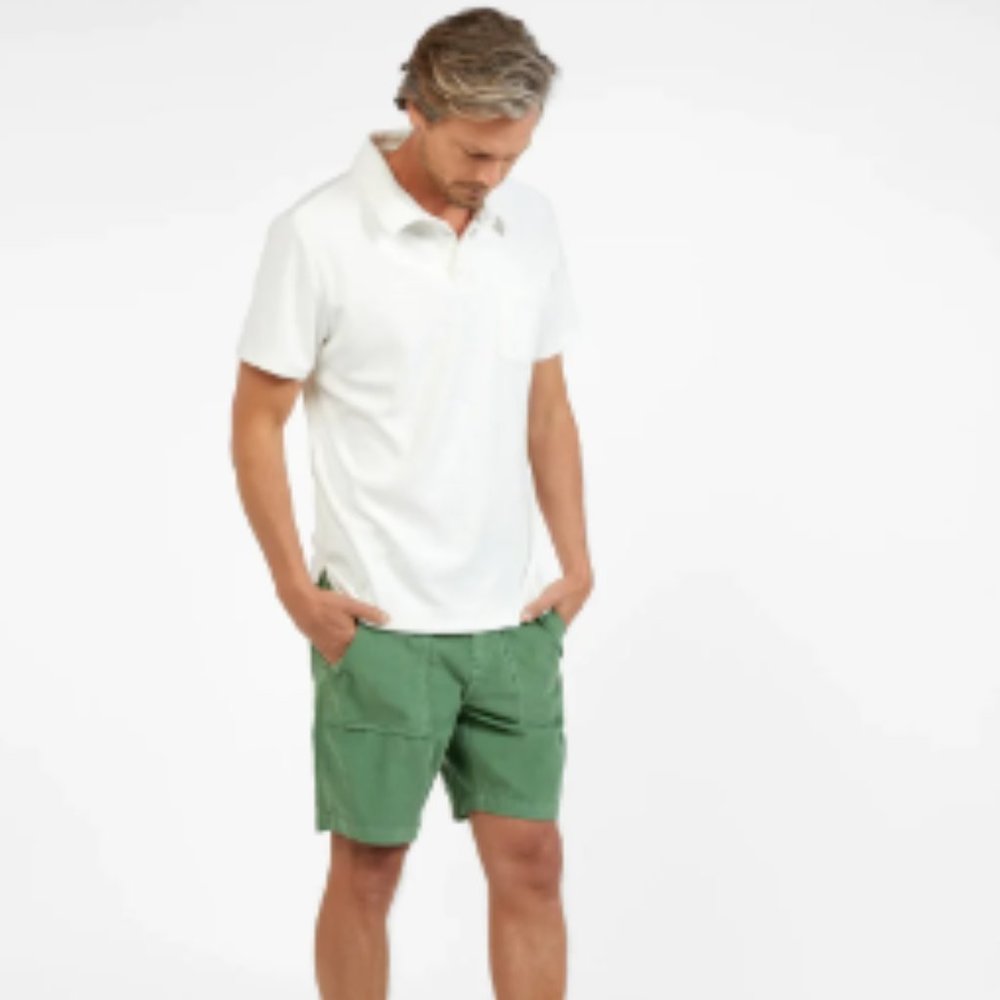 Outerknown Seventy Seven Cord Green Glass Utility Men's Shorts SZ 32